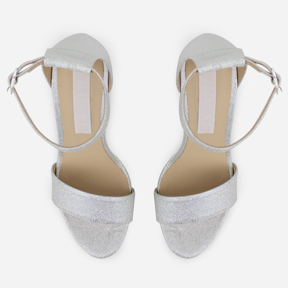 Sandalia tacon plataforma midori de sintético para mujer - Plata