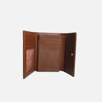 Billetera aqua de cuero para mujer- Miel