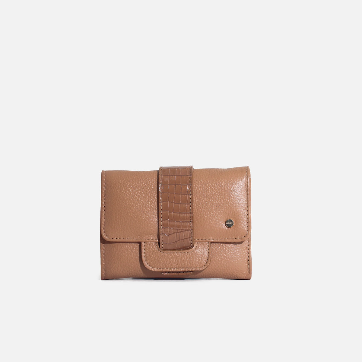 Billetera mine de cuero para mujer - Miel