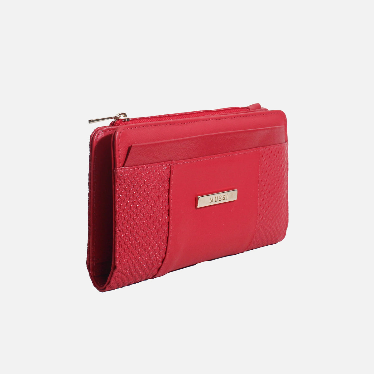 Billetera sirah de cuero para mujer - Rojo