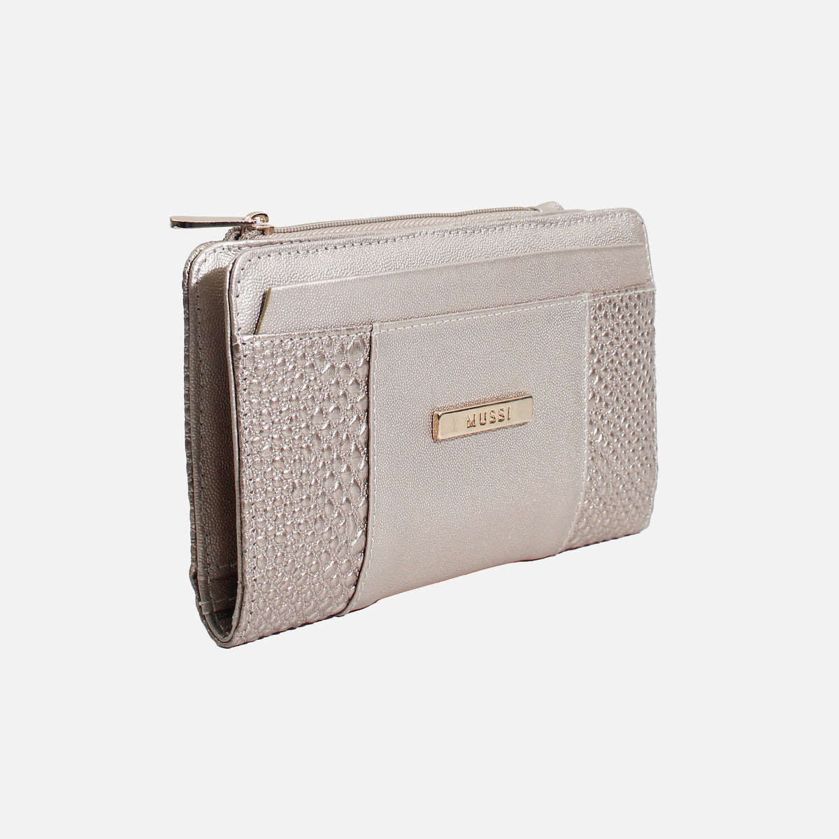 Billetera sirah de cuero para mujer - Oro