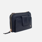 Billetera liona de cuero para mujer - Negro