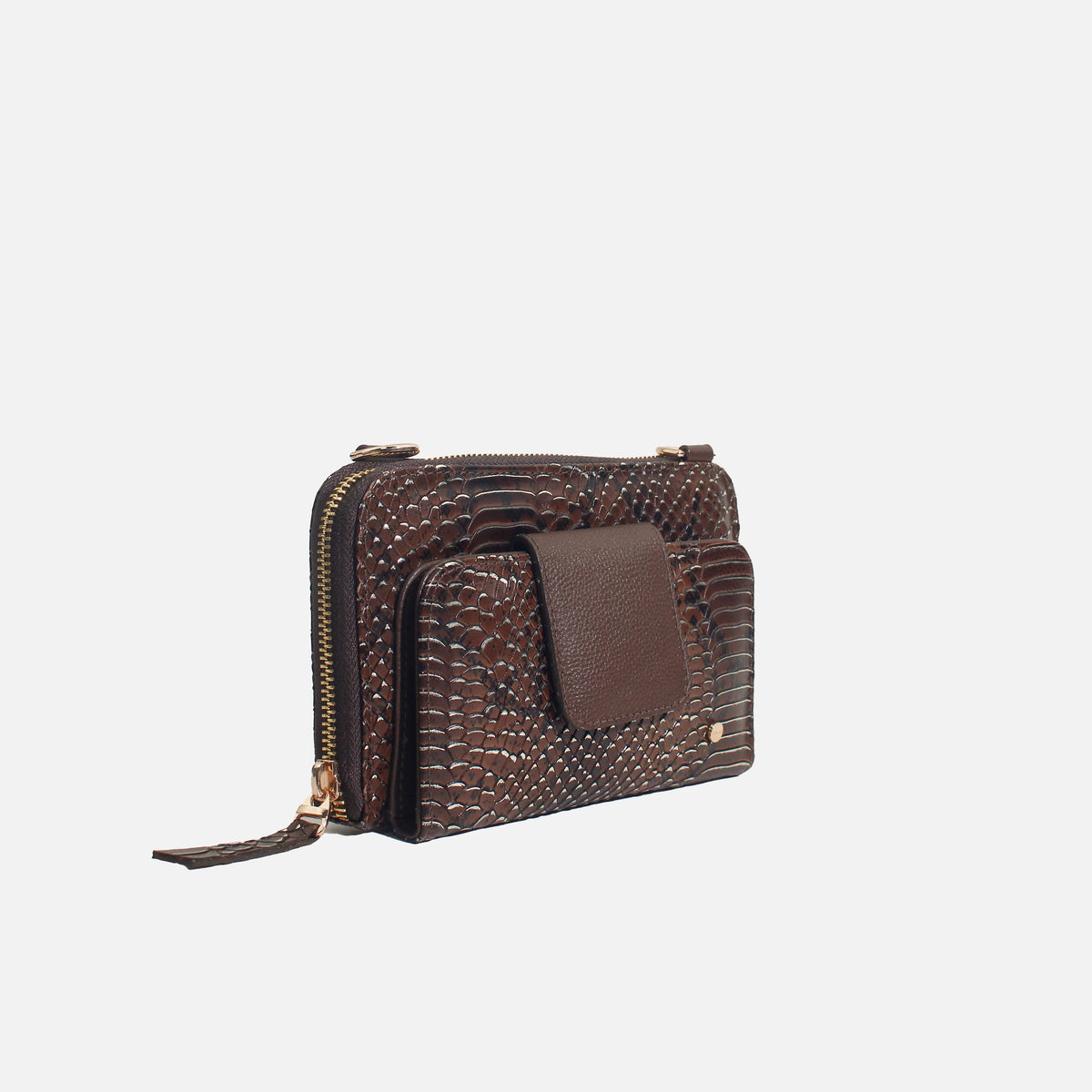 Billetera liona de cuero para mujer - Café