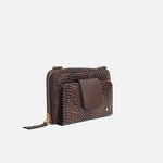 Billetera liona de cuero para mujer - Café