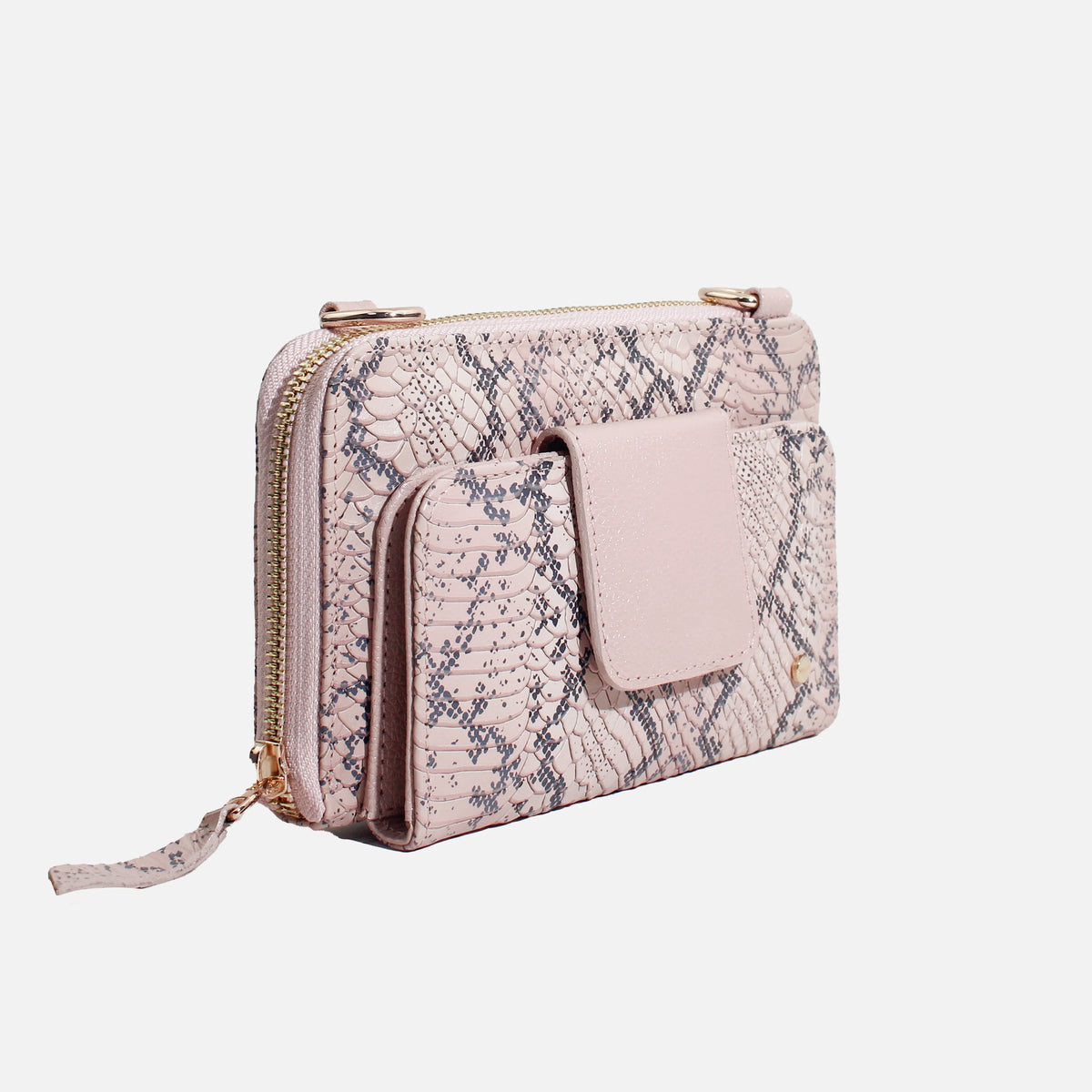 Billetera liona de cuero para mujer - Nude