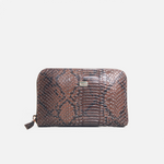 Billetera talina de cuero para mujer - Café