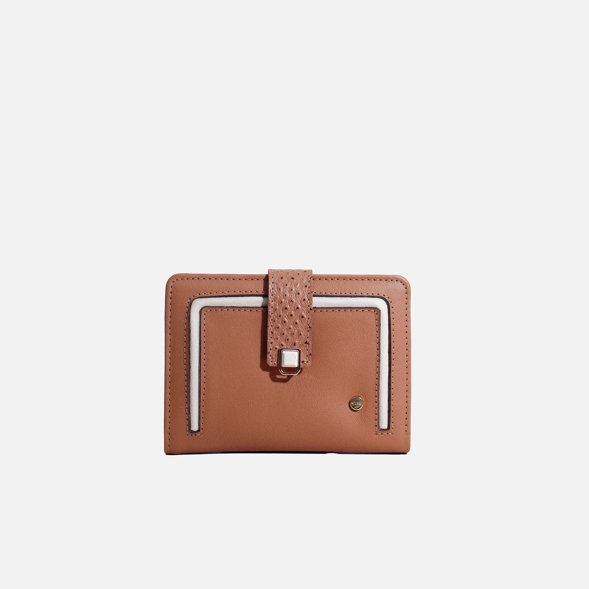 Billetera nayra de cuero para mujer - Miel