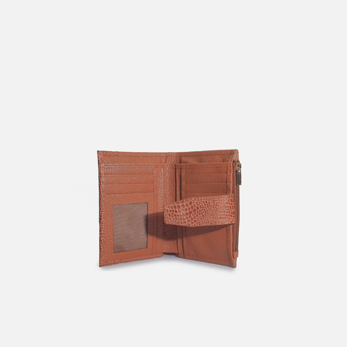 Billetera alani de cuero para mujer - Miel