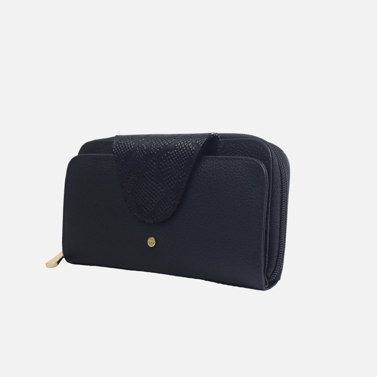 Billetera matilde de cuero para mujer - Negro