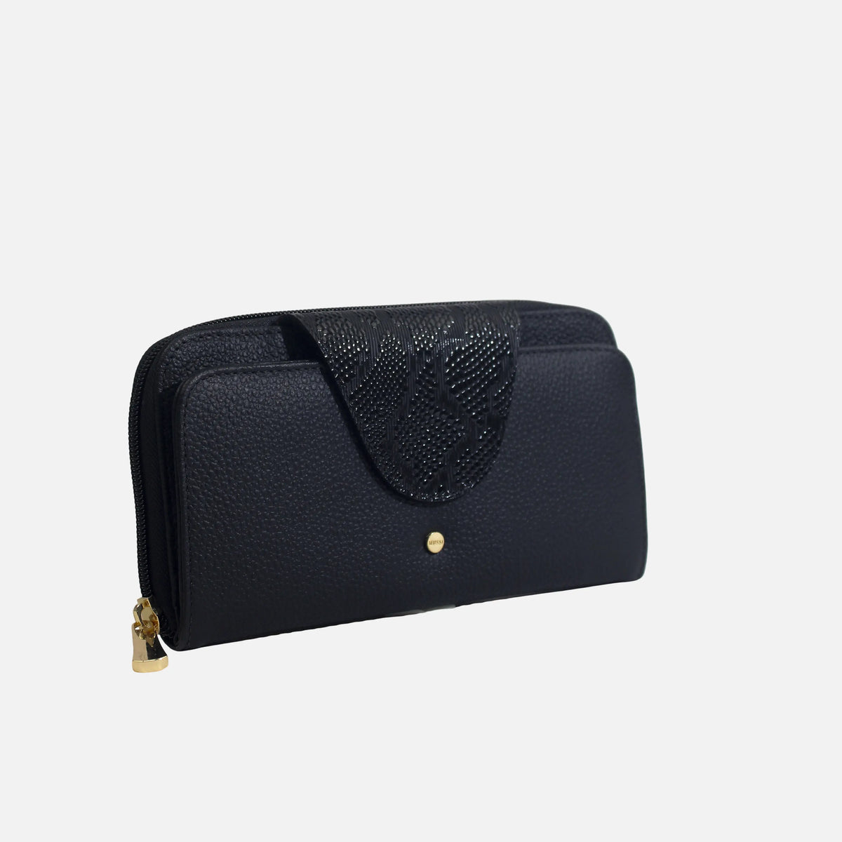Billetera matilde de cuero para mujer - Negro