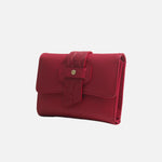 Billetera jara de cuero para mujer - Rojo