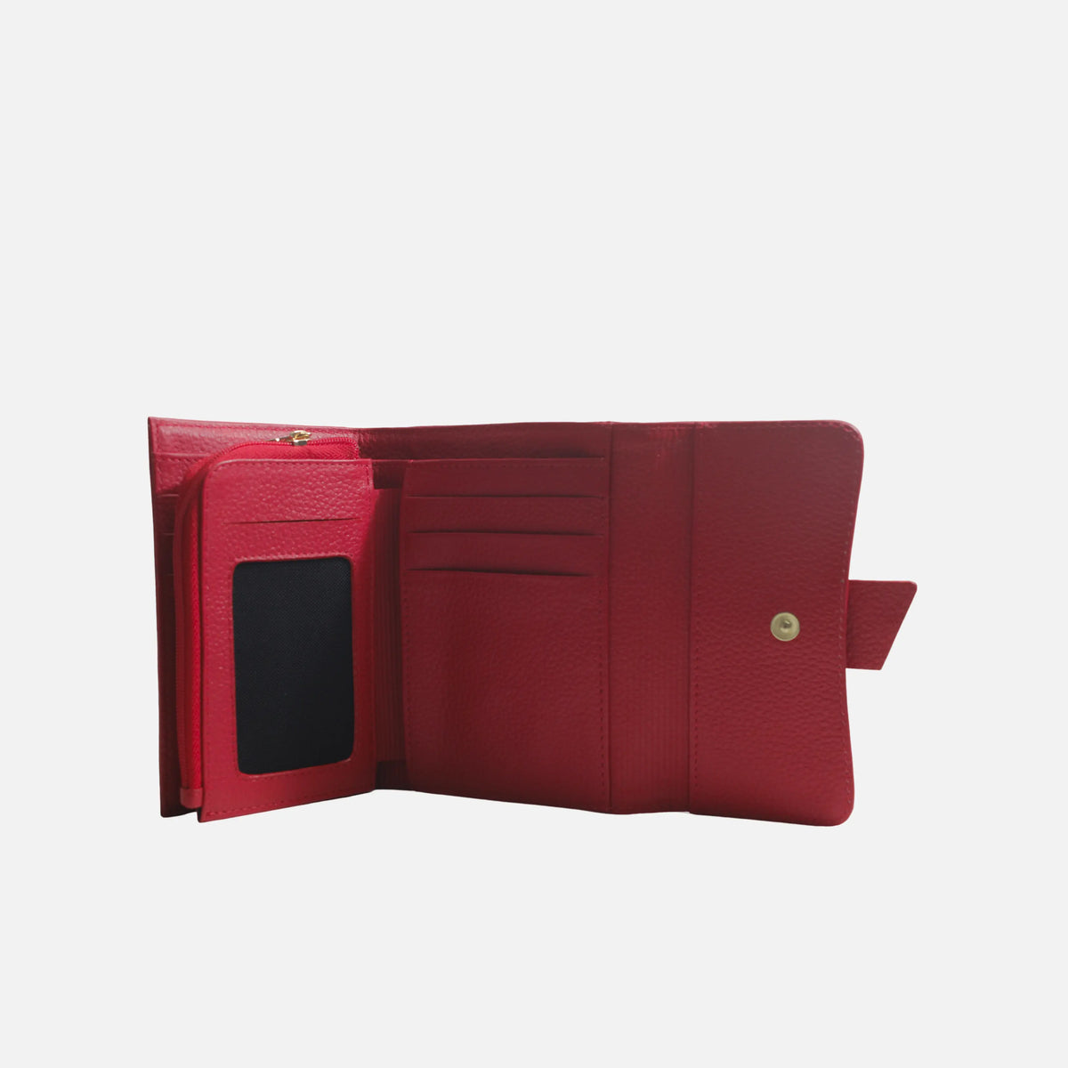 Billetera jara de cuero para mujer - Rojo