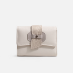 Billetera jara de cuero para mujer - Hueso