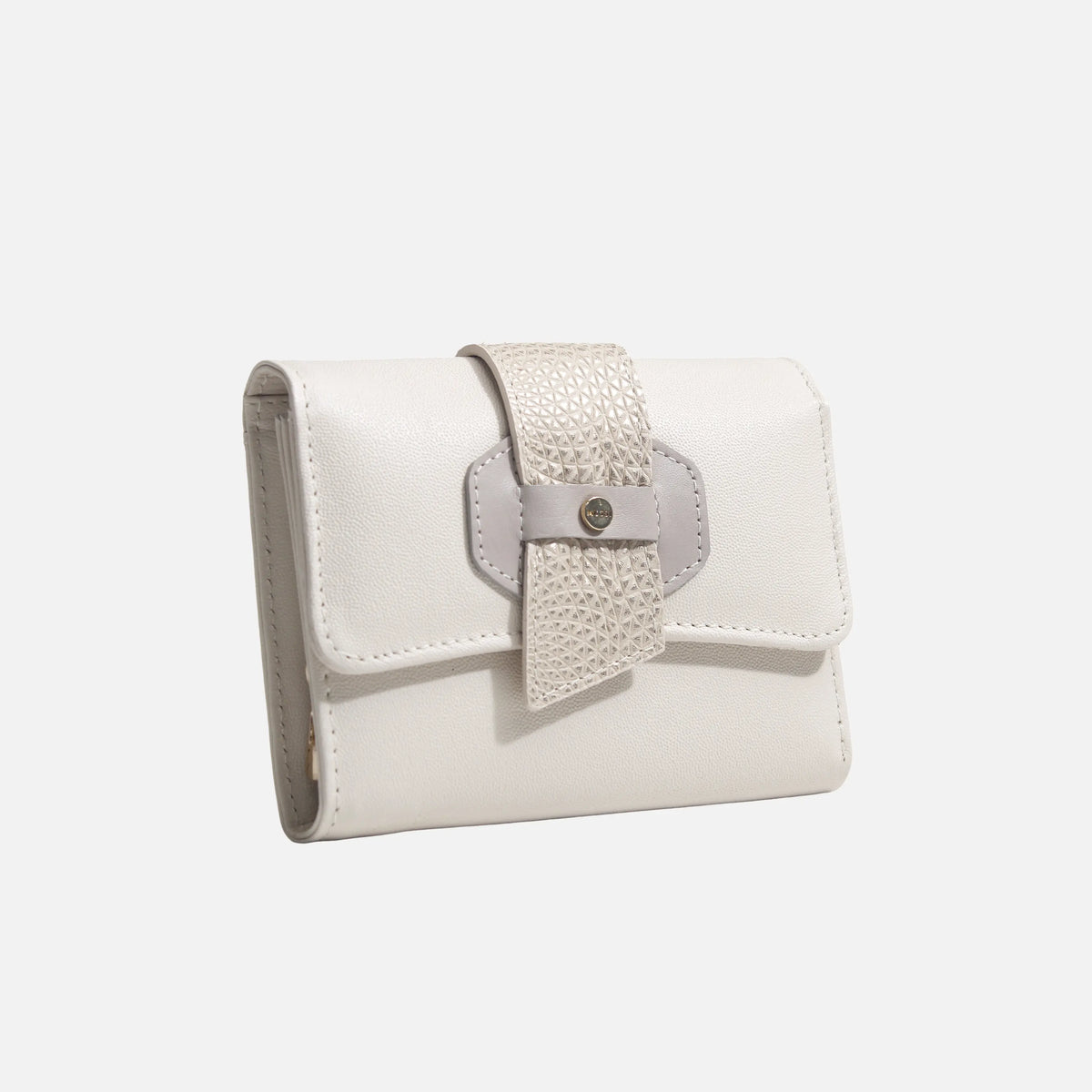 Billetera jara de cuero para mujer - Hueso