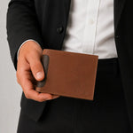 Billetera briston de cuero para hombre - Miel