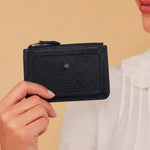 Billetera brisa de cuero para mujer - Negro