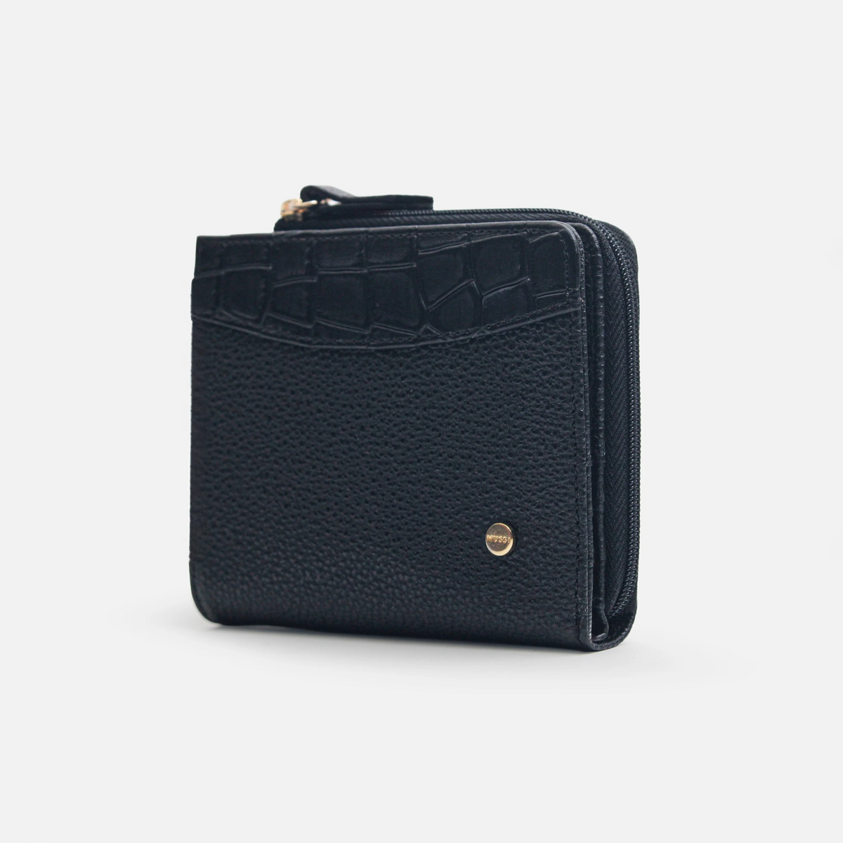 Billetera amapola de cuero para mujer - Negro