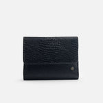 Billetera lavanda de cuero para mujer - Negro