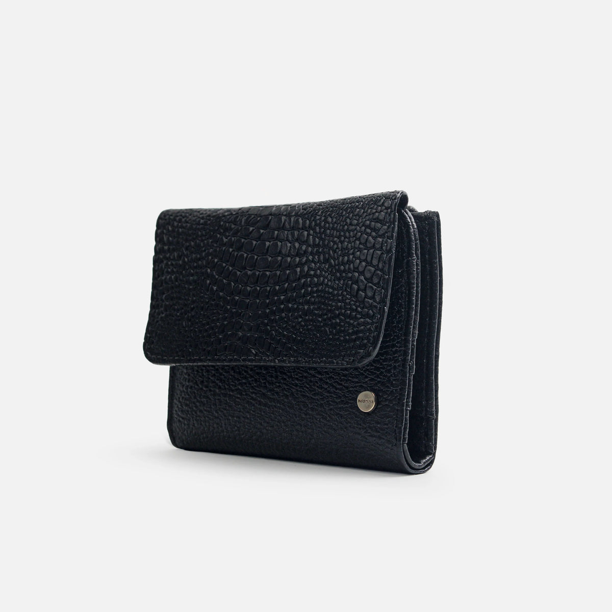 Billetera lavanda de cuero para mujer - Negro
