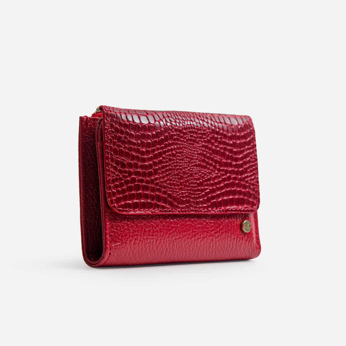 Billetera lavanda de cuero para mujer - Rojo