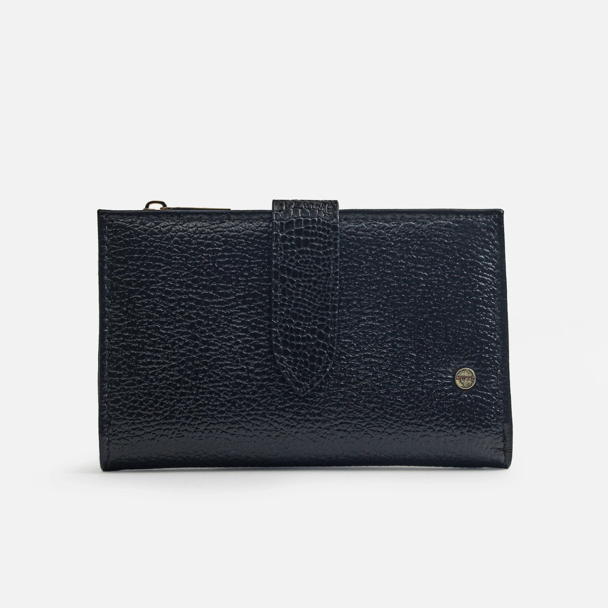 Billetera anemona de cuero para mujer - Negro