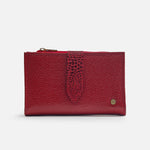 Billetera anemona de cuero para mujer - Rojo