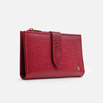 Billetera anemona de cuero para mujer - Rojo