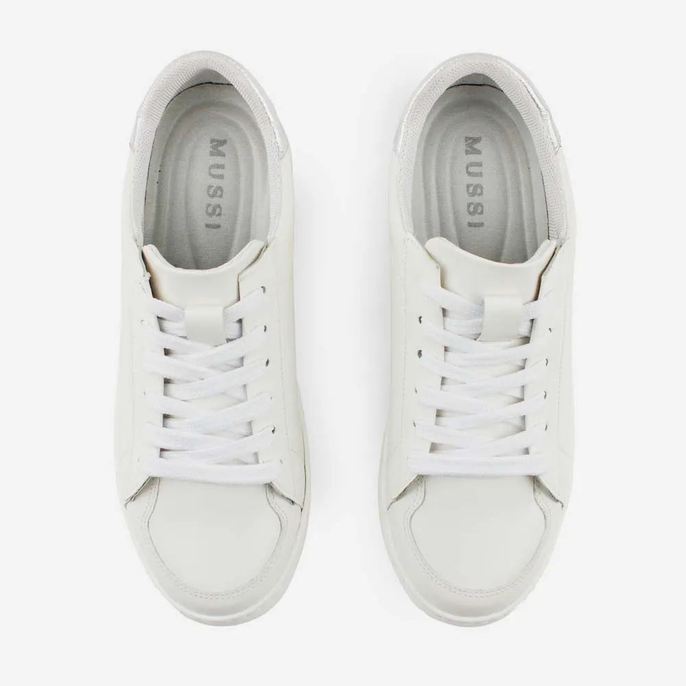 Tenis electro de cuero para mujer - Hueso