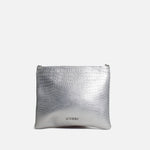 Bolso manos libres deniz de cuero para mujer - Plateado