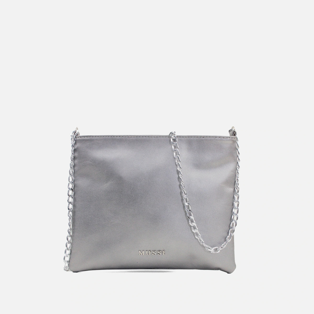 Bolso manos libres deniz de cuero para mujer - Plateado