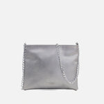 Bolso manos libres deniz de cuero para mujer - Plateado