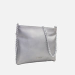 Bolso manos libres deniz de cuero para mujer - Plateado