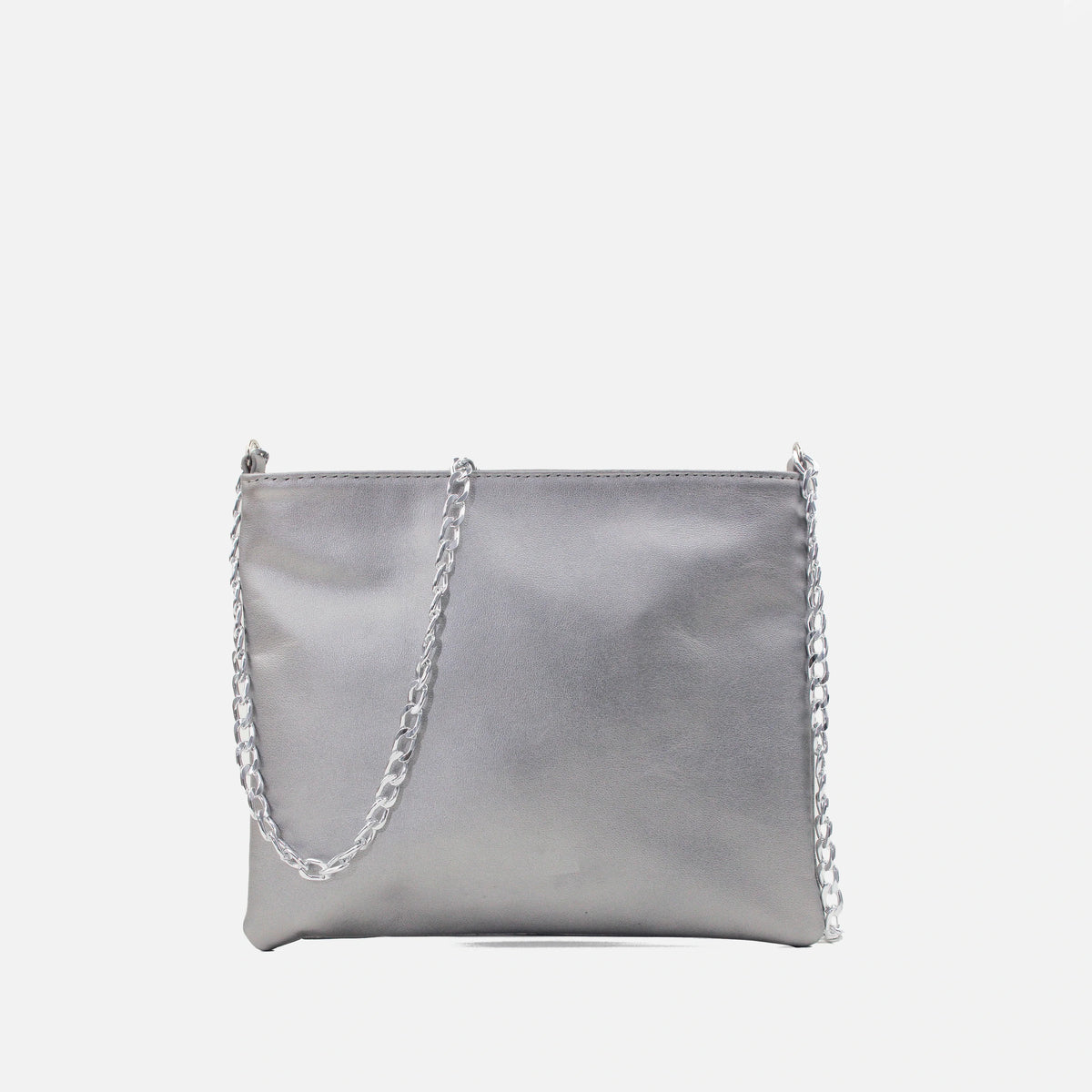 Bolso manos libres deniz de cuero para mujer - Plateado