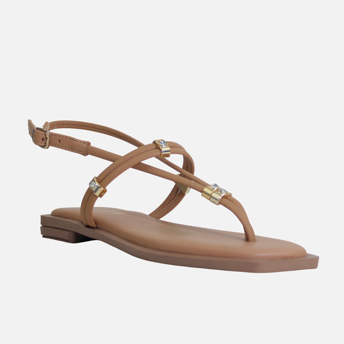 Sandalia plana lilia de sintético para mujer - Miel