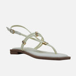 Sandalia plana lilia de sintético para mujer - Hueso