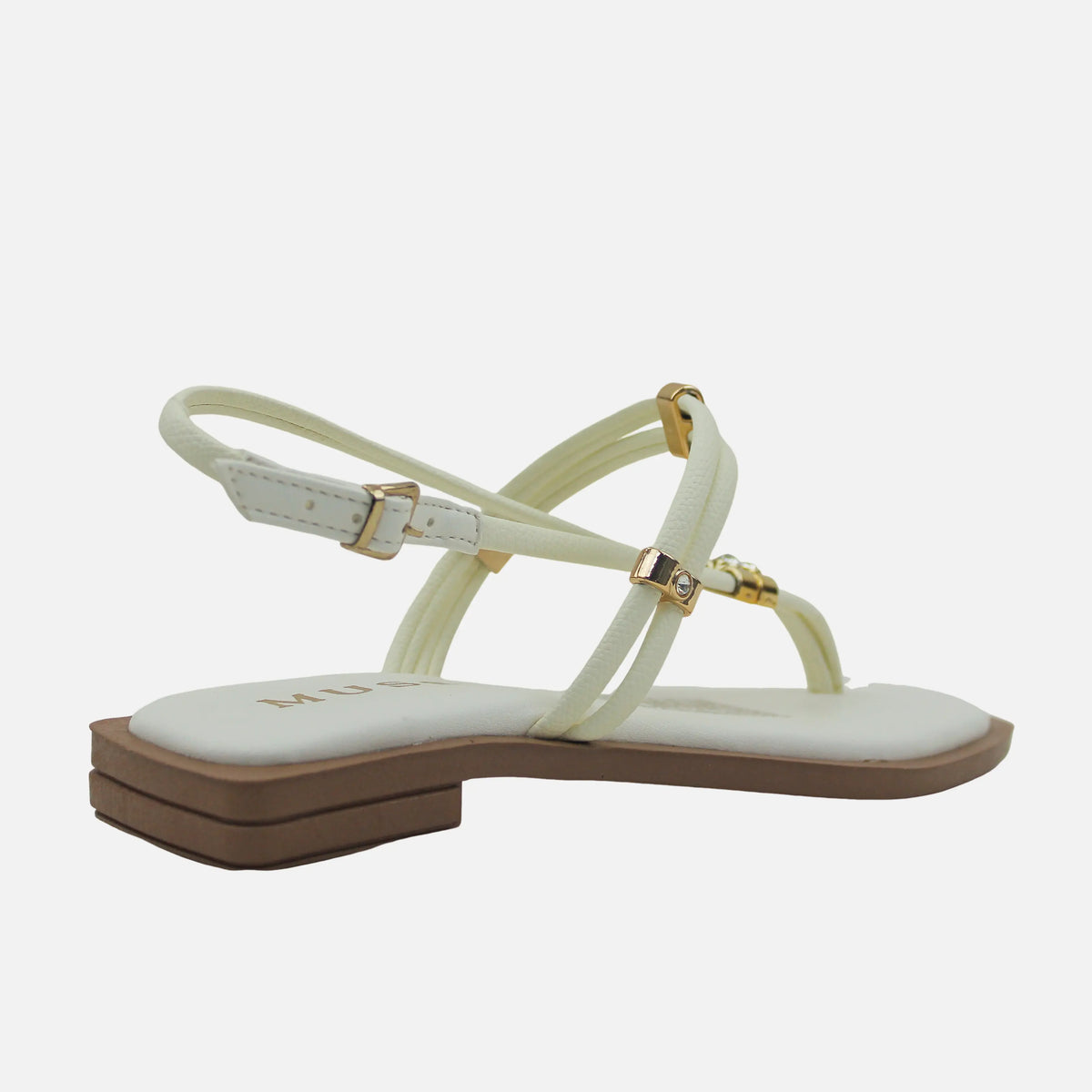 Sandalia plana lilia de sintético para mujer - Hueso