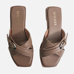 Sandalia plana maris de sintético para mujer - Taupe