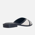 Sandalia plana sharon de cuero para mujer - Negro