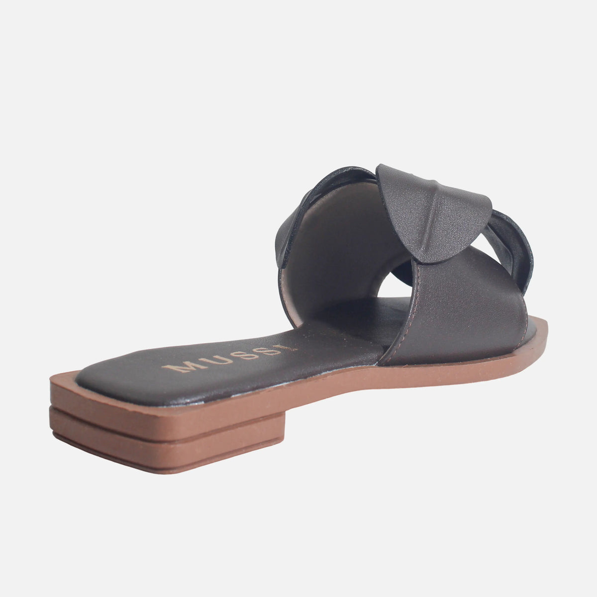 Sandalia plana liliah de sintético para mujer - Café