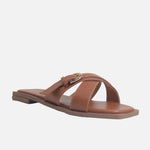 Sandalia plana bennet de sintético para mujer - Miel