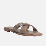 Sandalia plana bennet de sintético para mujer - Taupe