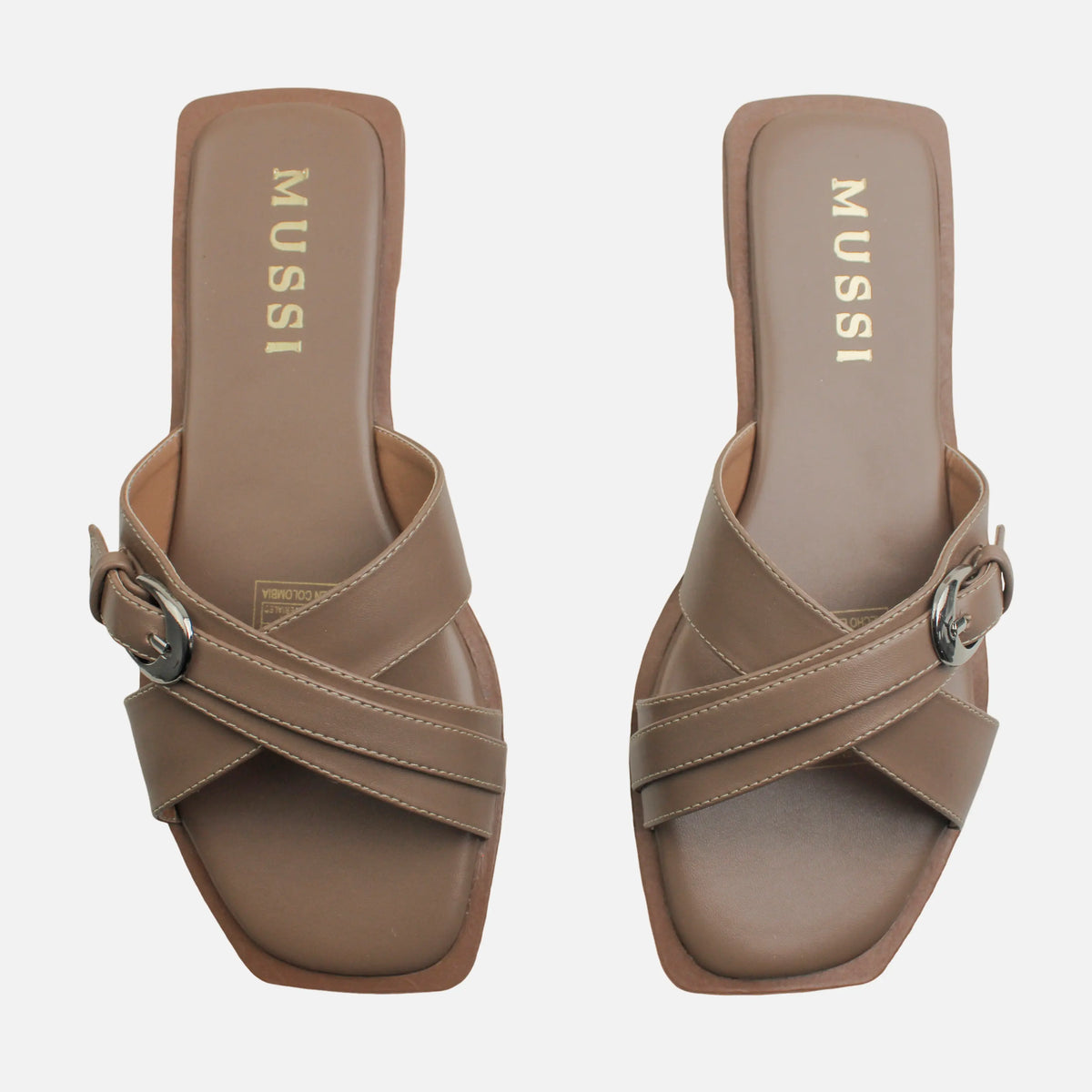 Sandalia plana bennet de sintético para mujer - Taupe