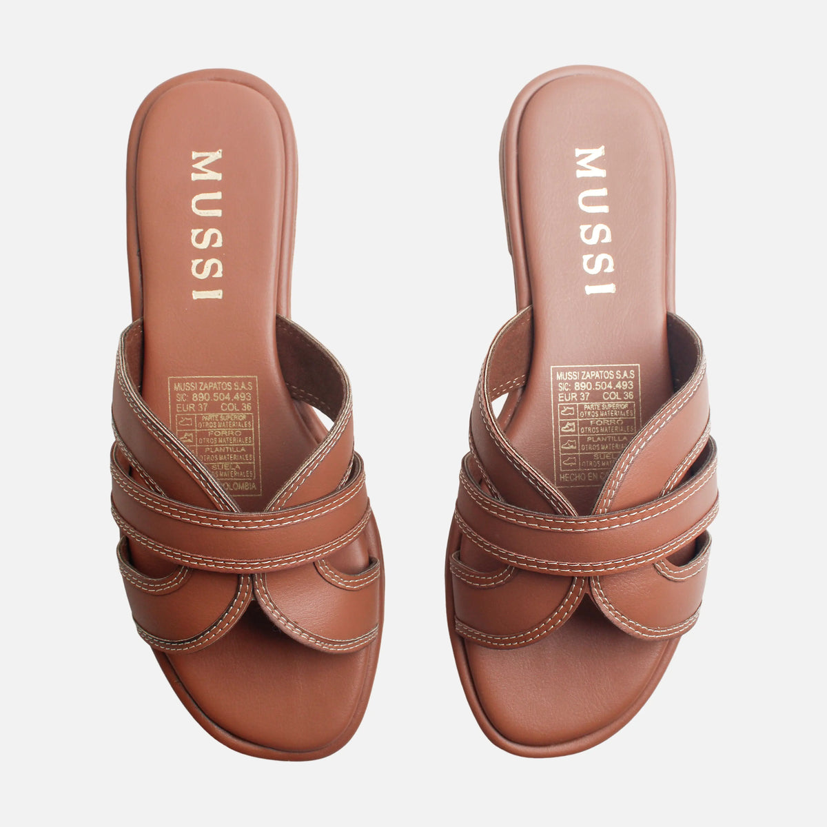 Sandalia plana tilda de sintético para mujer - Miel