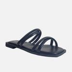 Sandalia plana rosel de sintético para mujer - Negro