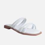 Sandalia plana rosel de sintético para mujer - Blanco