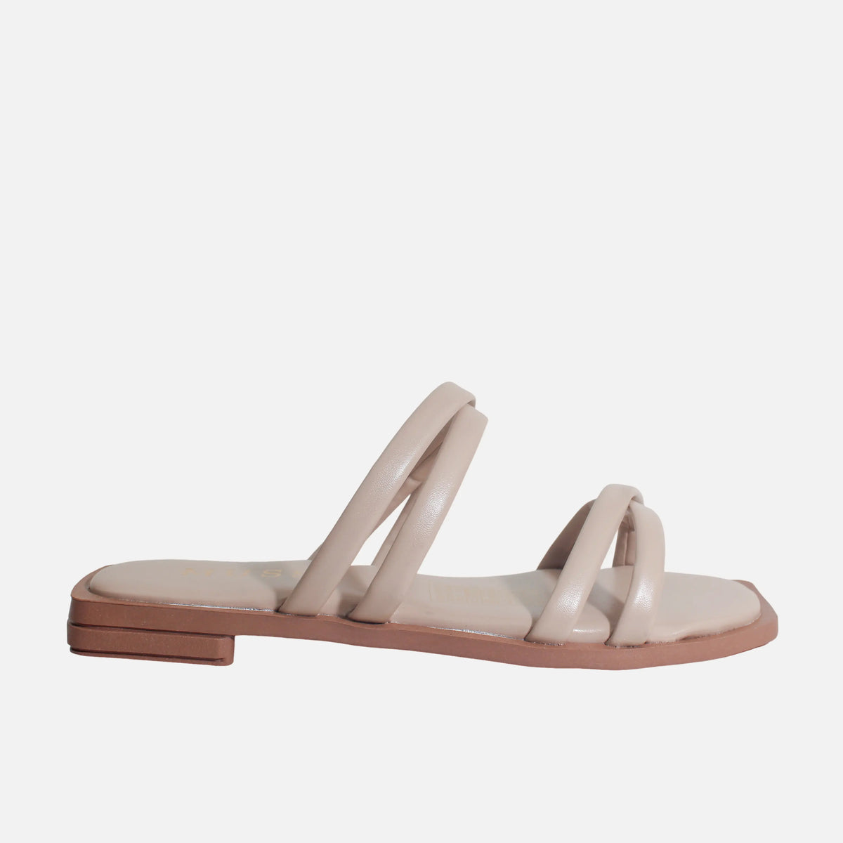 Sandalia plana rosel de sintético para mujer - Beige