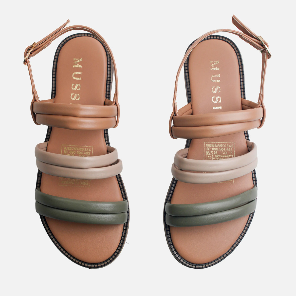 Sandalia plana aitana de sintético para mujer - Verde