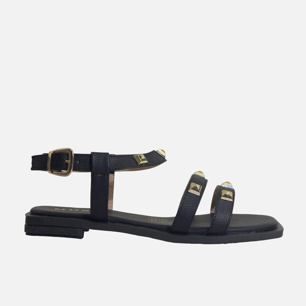 Sandalia plana sydney de sintético para mujer - Negro