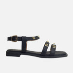 Sandalia plana sydney de sintético para mujer - Negro