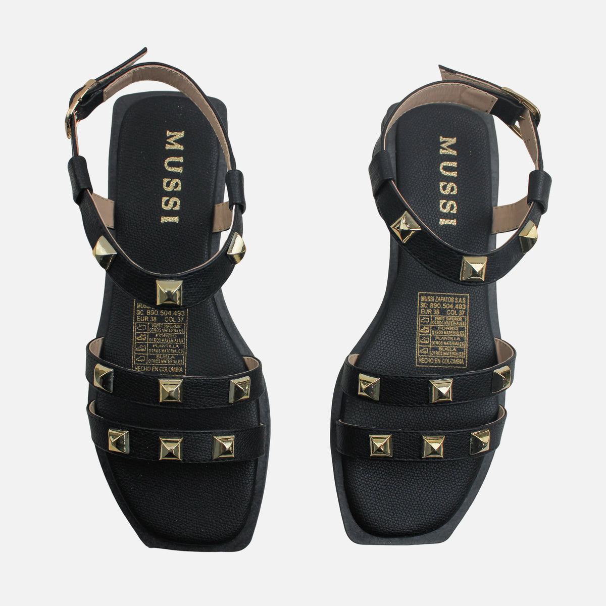 Sandalia plana sydney de sintético para mujer - Negro